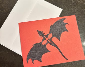 Fourth Wing Inspired Blank Card- Dragon- Tairn and Andarna- Book Lover Gift