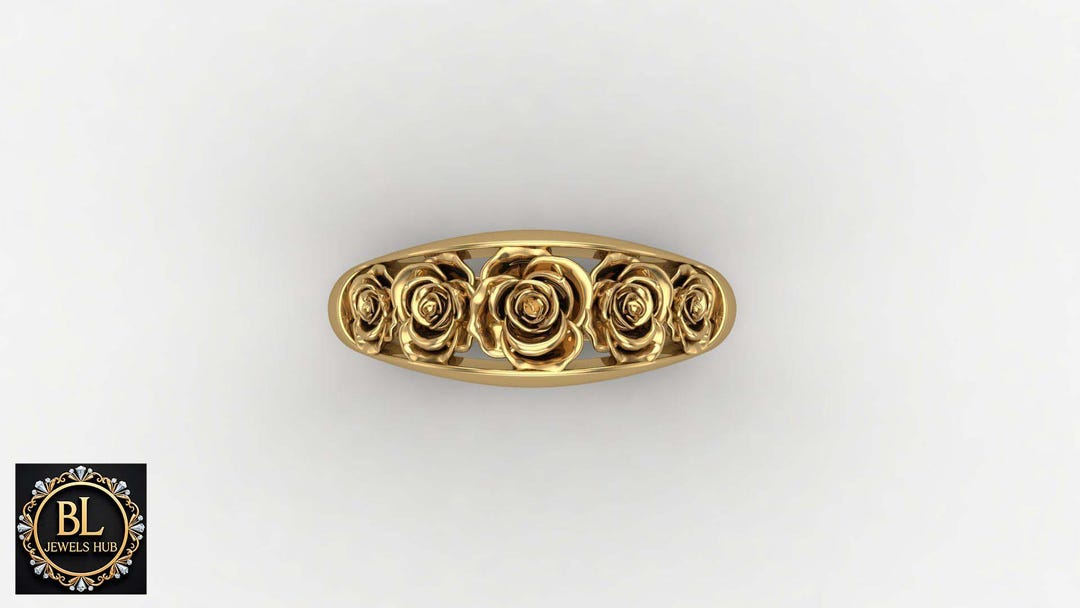 Handmade Rose Ring, Japanese Roses Wedding Band, 925 Sterling Silver ...