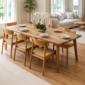 Table à manger en noyer, tables de cuisine modernes MidCentury en bois massif