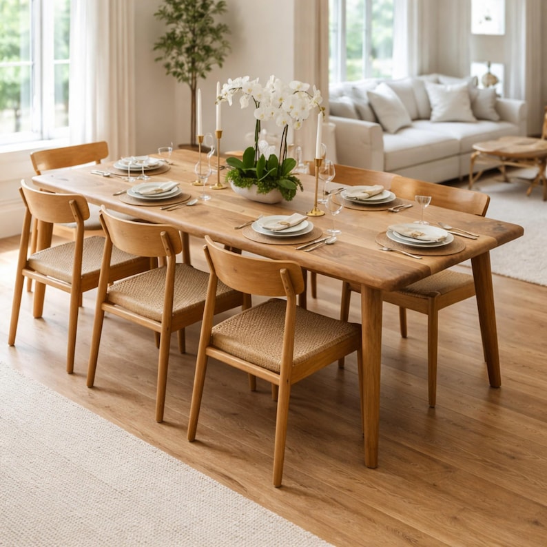 Walnut Dining Table, Midcentury Modern Solid Wood Kitchen Tables - Etsy