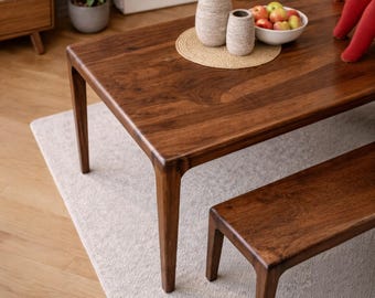 Walnoot eettafel, handgemaakte massief houten keukentafels, rustieke moderne boerderijstijl