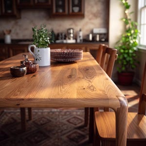 Handcrafted Solid Walnut Dining Table | Handmade Scandinavian Mid-Century Organic Design, Custom Sizes