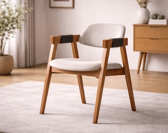 Handmade Solid Wood Upholstered Accent Chair
