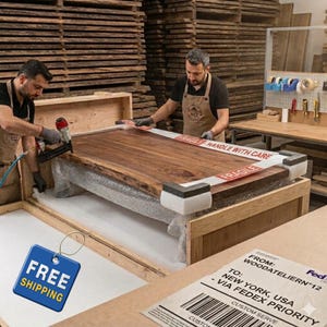 Solid Walnut Dining Table, Rounded Mid Century Modern Kitchen Tables, Handcrafted Scandi Wood Furniture image 6