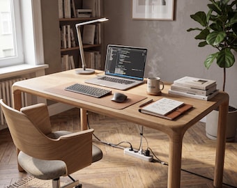 Solid Wood Desk, Handmade Walnut, Chesnut, Oak Executive Office Furniture, Home Office