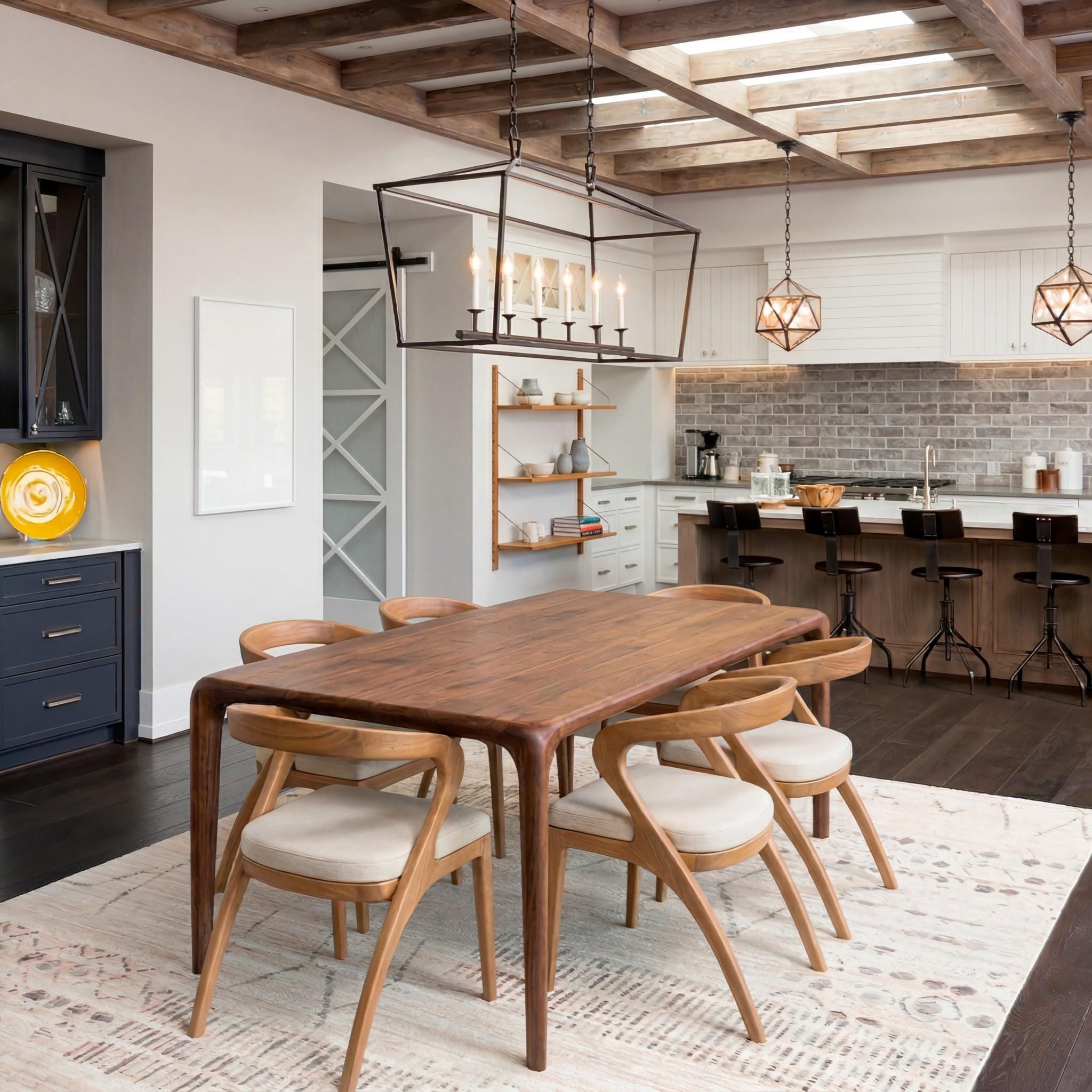 Wooden Kitchen Table, Solid Walnut Dining Table, Turned Legs, Dining ...