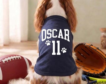 Custom Dog Sports Tank Top, Name and Number Personalized Pet Shirt, Cute Puppy Clothes, Birthday Gift for Dog Lovers, Pet Jersey