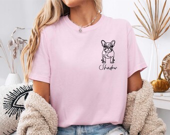 Custom Line Art All Dog Breed Comfort Colors® Shirt, Personalized Pet Owner T-shirt, Dogs Drawing Gift, Pet Lover Mom Tee
