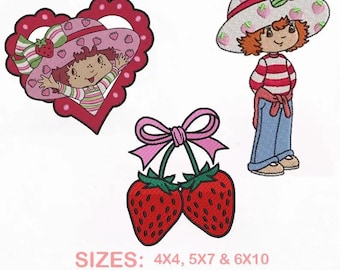 Strawberry Shortcake Embroidery Designs | 3 Designs | 3 Sizes