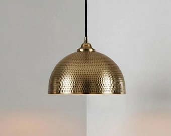 Brass Dome Ceiling Light: Rustic Moroccan Style - Handmade bronze Finish