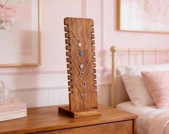 Nussbaum Holz Halskette Display-Ständer - Schmuck Organizer Rahmen