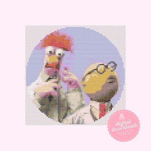 Beaker and Bunsen Honeydew Muppets Cross Stitch Pattern