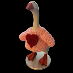 Crochet Pattern for 7 inch Desk Goose- Robe- Valentine's Day Sweater