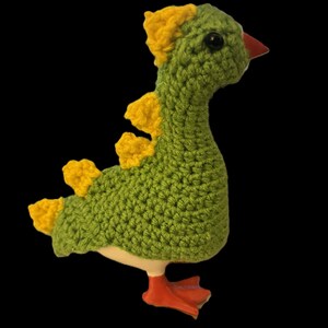 Dinosaurio - Patrón de ganchillo para ganso de escritorio de 7 pulgadas