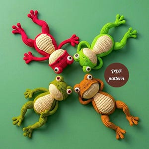 Crochet amigurumi leggy frog pattern,frog plush toy, crochet toads, leggy frogs pattern. Beginner friendly crochet long legs frog pattern