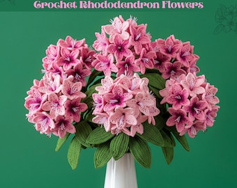 Patrón de flor de rododendro a crochet – Ramo realista para hacer tú mismo (patrón en PDF)