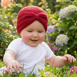 Crochet Baby Turban Pattern | Newborn Bow Beanie, Infant Headwrap (Digital PDF)