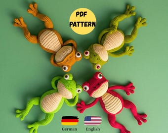 Crochet amigurumi leggy frog pattern,frog plush toy, crochet toads, leggy frogs pattern. Beginner friendly crochet long legs frog pattern
