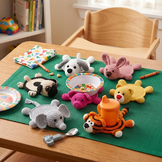 12-in-1 Animal Crochet Coaster Patterns, Mug Hugger Bundle