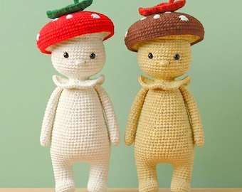 Patrón de amigurumi de seta a crochet, patrón de peluche de seta a crochet sin costuras, ideal para principiantes, patrón de peluche de seta adorable