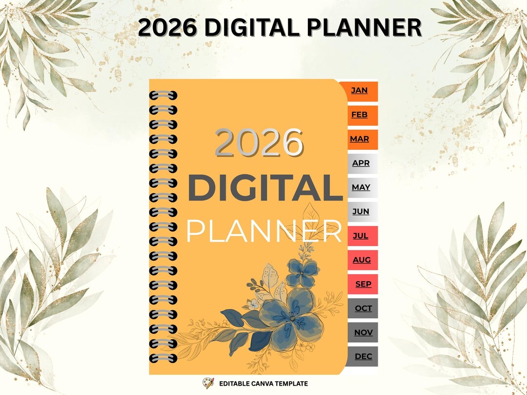2026 Digital Planner | Editable Canva Template | PLR MRR Resell Rights ...