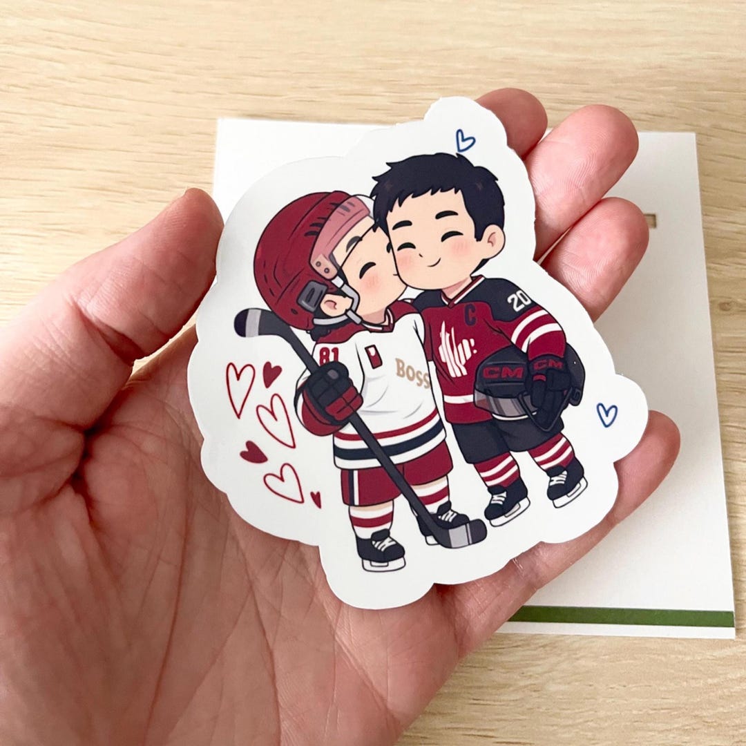 Handmade Heated Rivalry Inspired Chibi Vinyl Sticker - Etsy