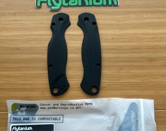 Spyderco PM2 Flytanium Handle Scales Lotus Pitch Black G10 FLY-1376PB