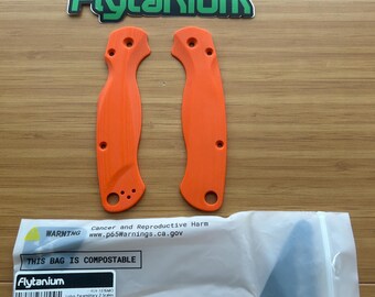 Spyderco PM2 Flytanium Handle Scales Lotus Molten Orange G10 FLY-1376MO