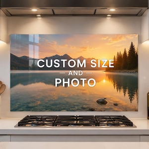 Custom Tempered Glass Kitchen Backsplash - Kitchen Wall Decor, Stove Backsplash, Personalized Photo Art (UV Print)