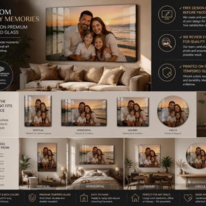 Custom Tempered Glass Wall Art, Personalized Photo, Custom Size Print