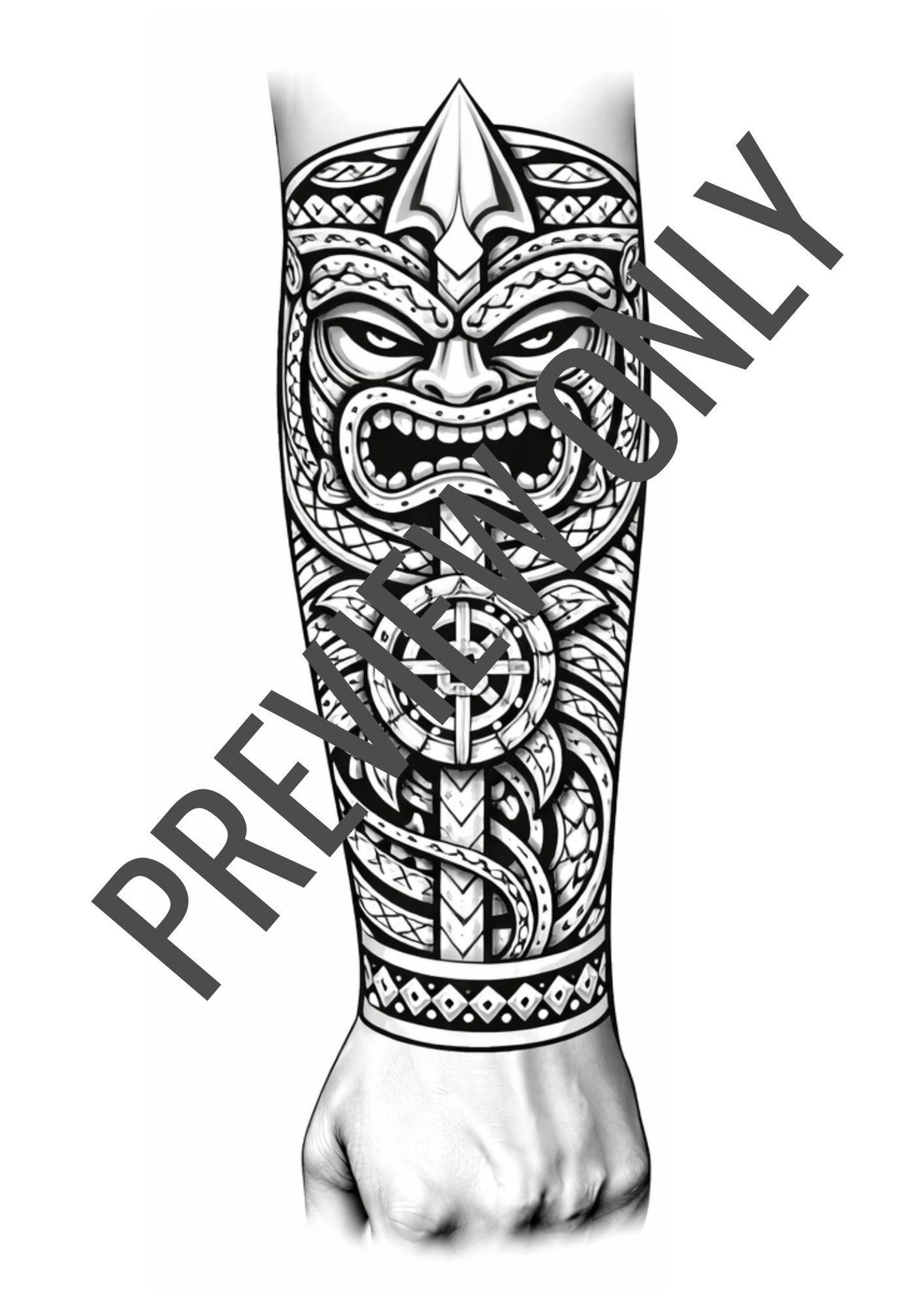 Polynesian Forearm Tattoo Designs / Tribal Sleeve Tattoo / Samoan ...