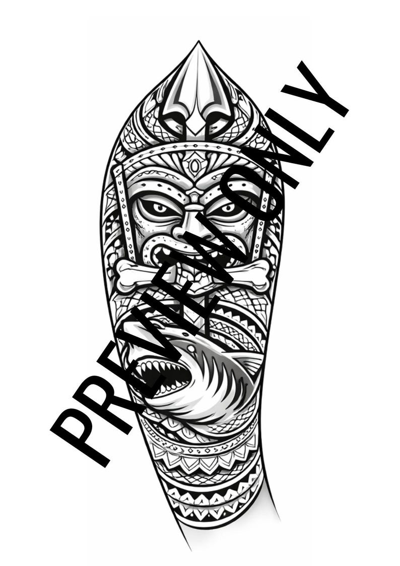 Polynesian Upper Arm Tattoo Designs / Tribal Bicep Tattoo / Samoan ...