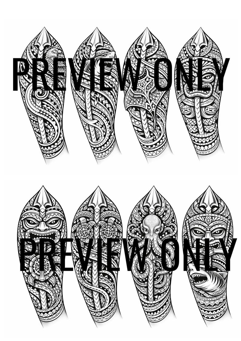 Polynesian Upper Arm Tattoo Designs / Tribal Bicep Tattoo / Samoan ...