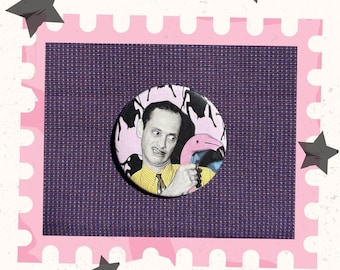John Waters Pin-Back Button | 2.25" & 1.5" | Pink Flamingos | Filth | Camp | Cult Classic | Roach