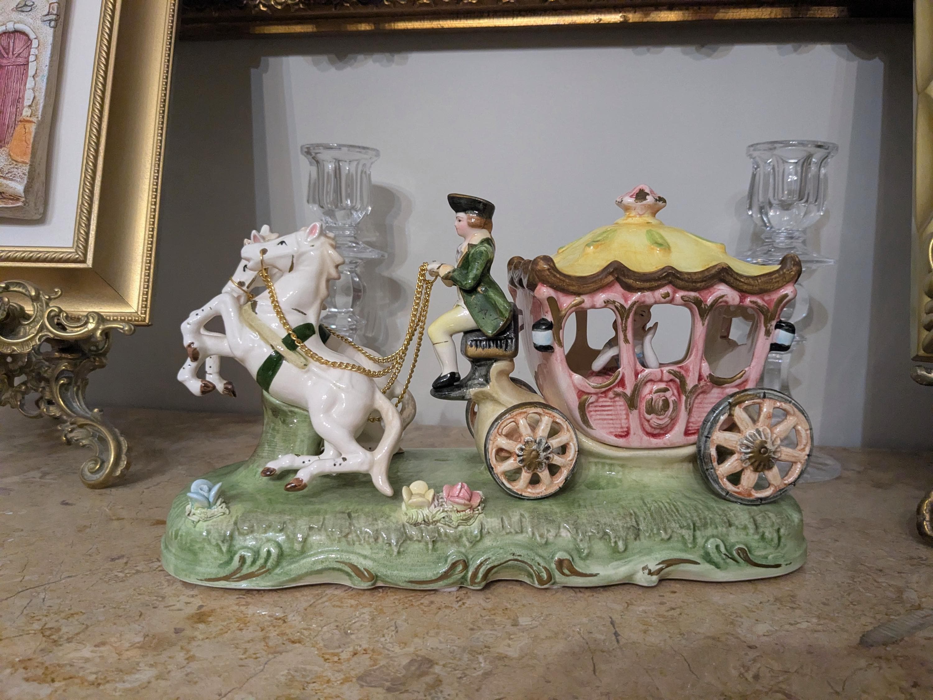 Capodimonte Horse and Carriage - Etsy