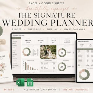 Wedding Planner Google Sheets: Budget, Guest List, Timeline, Checklist, Itinerary, Seating Chart, Vendors & Venues