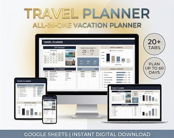 Reiseplaner Excel Tabelle | Reiseplan, Urlaubsbudget, Packliste, Urlaubsplaner, Road Trip Vorlage, Buchungslogbuch