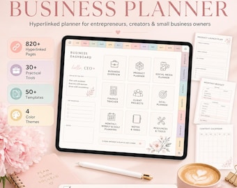 Digital Business Planner for GoodNotes | Hyperlinked Small Business Planner | Finance, Content, Client & Goal Planner