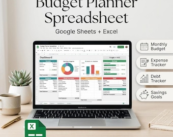 Haushaltsplaner Tabelle, monatliche wöchentliche Gehaltsabrechnung Budget Vorlage, 50/30/20 PersonalFinance Tracker
