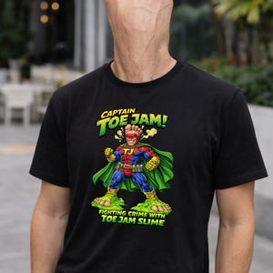 Captain Toe Jam T-Shirt: Fighting Crime with Jam Slime Graphic Tee