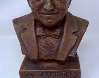 Rare Old Grand Dad Head of the Bourbon Family Kentucky Whiskey Bust Figure