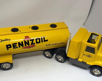 Vintage 1989 Ertl International 8300 Pennzoil Tankwagen Gegoten Stalen Semi Vrachtwagen