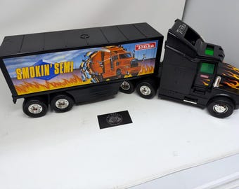 Vintage Tonka 1994 Smokin' Semi Truck & Trailer Smoke and Sound werken niet