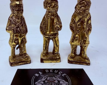 Veel van 3 vintage messing oude Salt Man In The Sea zeeman vissersbeeldjes set