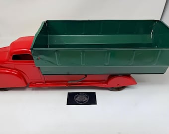 Vintage Louis MARX uit de jaren 40 lichtmetaal geperste staaldumper van Louis MARX, ca. 21" lang