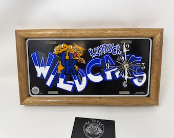 University of Kentucky UK Wildcats License Plate Clock