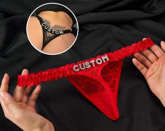 Tanga con nombre personalizado, tanga personalizada con cualquier nombre, regalo para novio, esposo o él, regalo de aniversario para pareja, regalo para amante.
