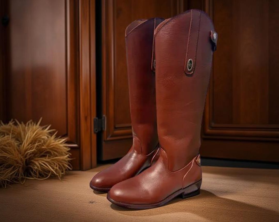 Tall Brown Riding Boots | Classic Leather Equestrian Boots - Etsy