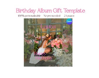 Personalized Birthday Album Template for Friend| Custom Canva Memory Book