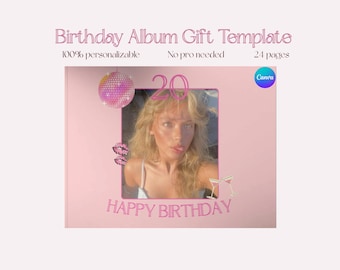 Custom Birthday Album Template for Friend | Editable Canva Memory Book